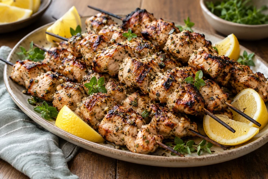 BBQ chicken kebabs
