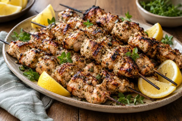 BBQ chicken kebabs