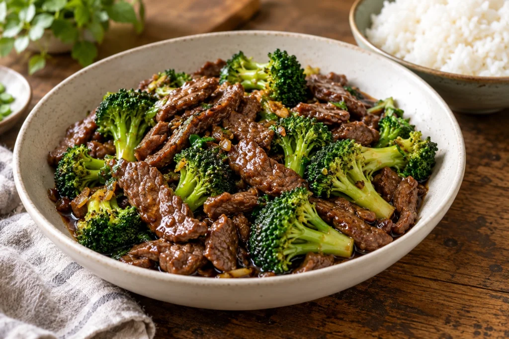 Beef and broccoli stir fry