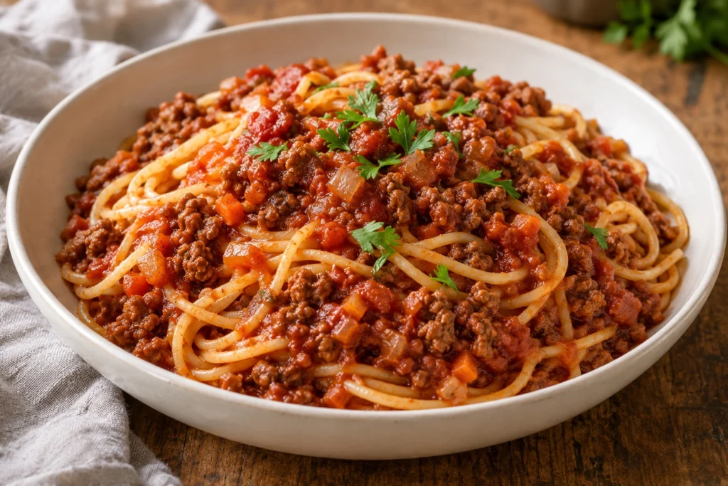 Classic spaghetti bolognese