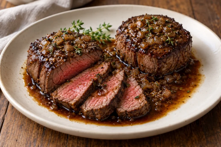Eye fillet with red wine jus