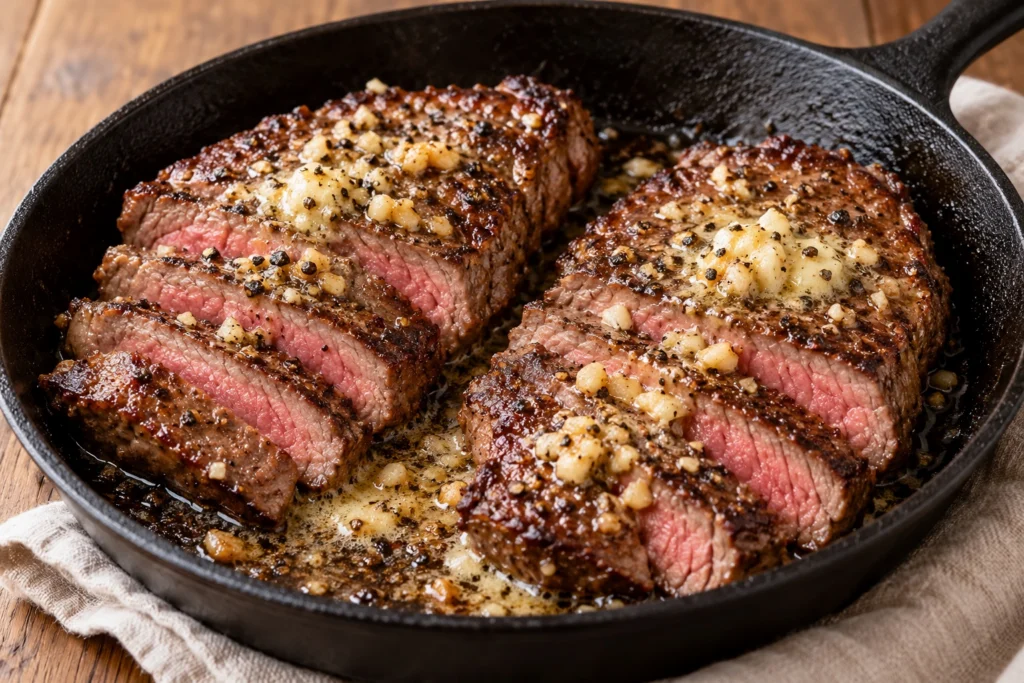 Garlic butter rump steak