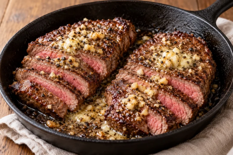Garlic butter rump steak