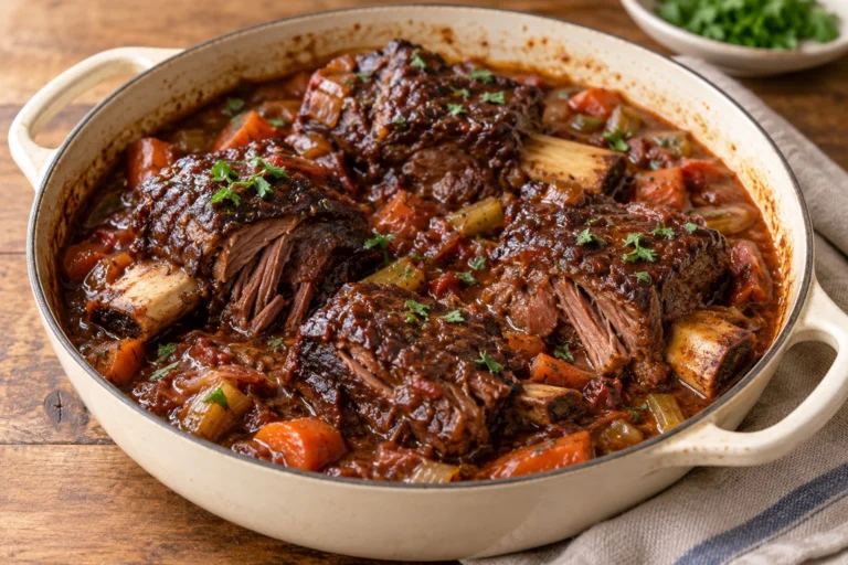 Red wine beef short ribs