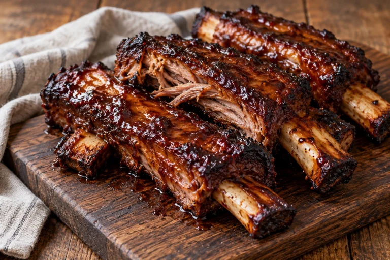 Sticky BBQ beef spare ribs