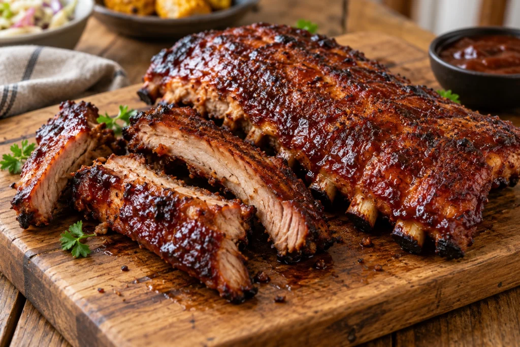 American-style smoky pork ribs