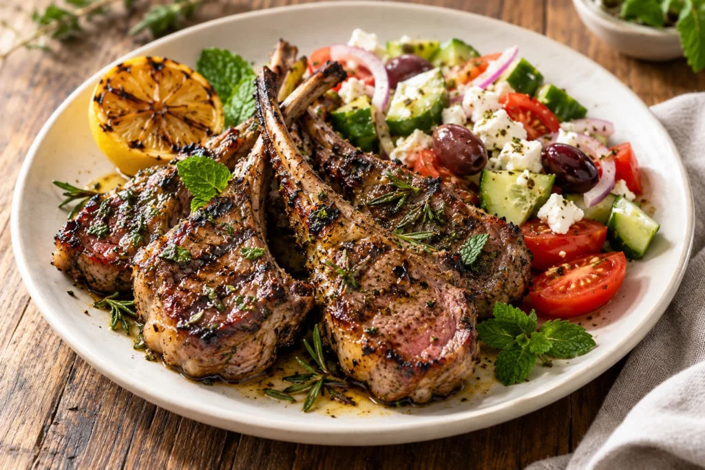 BBQ honey mint lamb chops