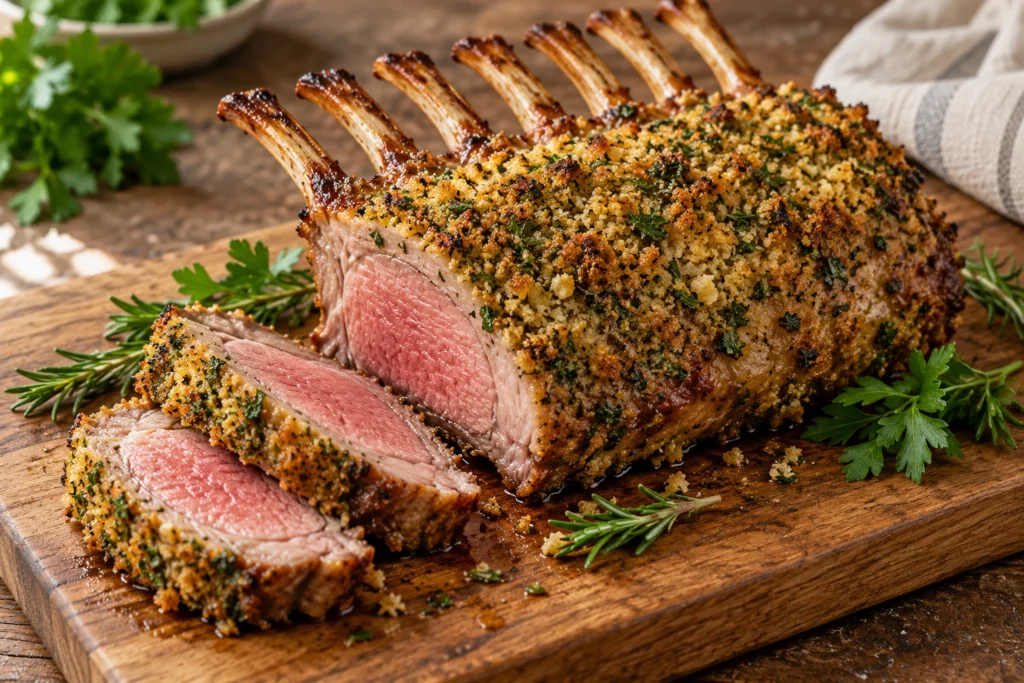 Herb-crusted rack of lamb