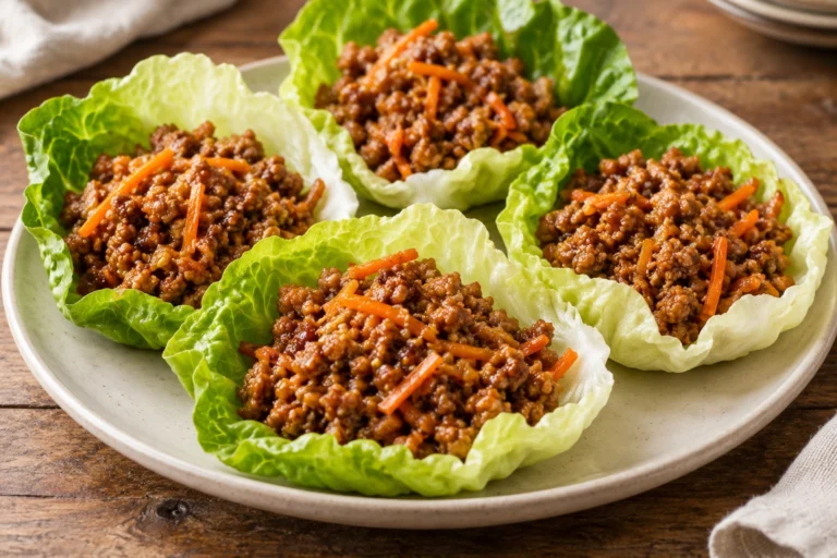 Pork and ginger lettuce cups