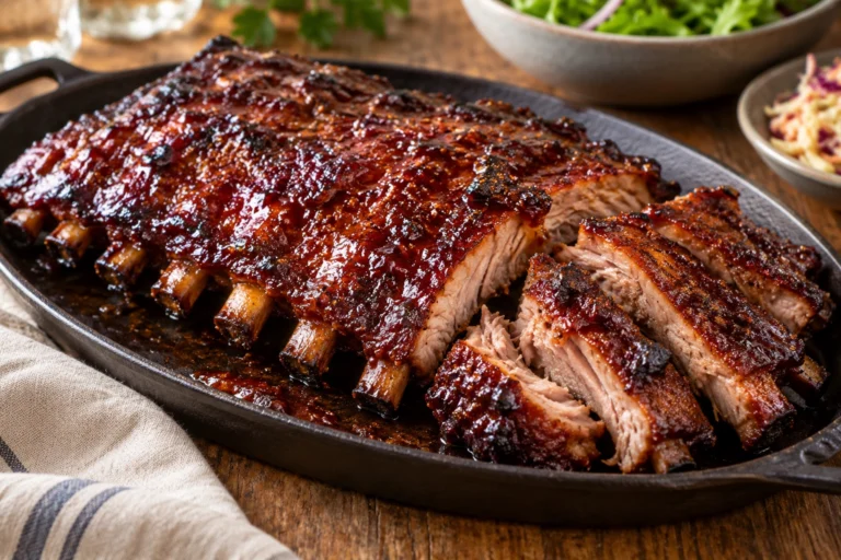 Sticky BBQ pork spare ribs