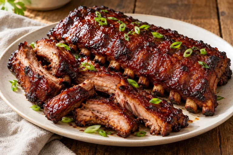 Sticky plum pork ribs